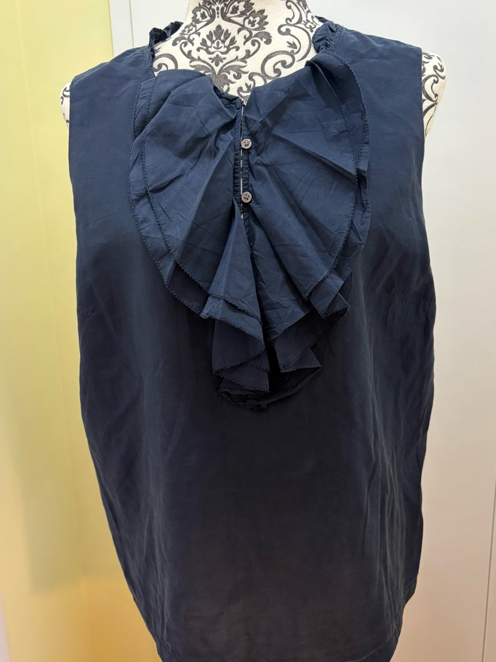 Eddie Bauer Navy Silk Blouse